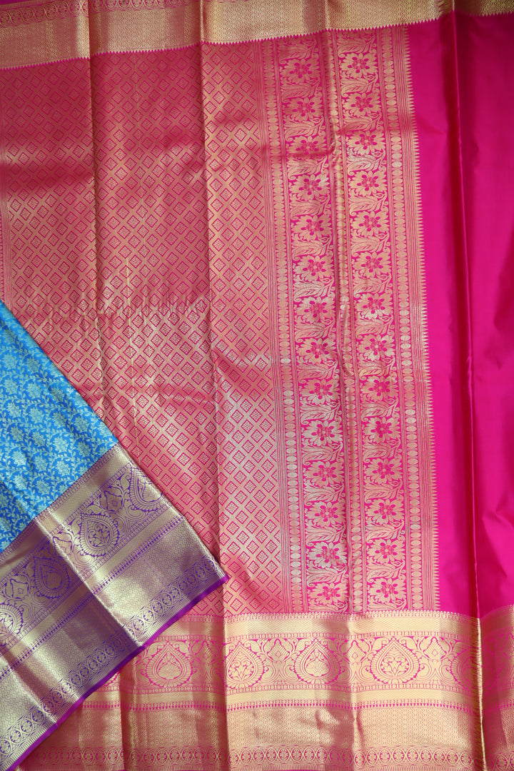 Rich Blue Kanjipuram Saree