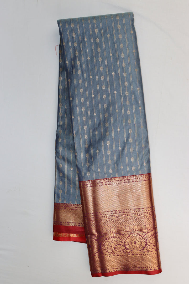 Luxurious Cement Kanjipuram Saree