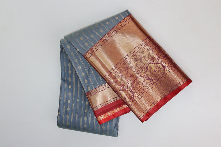 Luxurious Cement Kanjipuram Saree