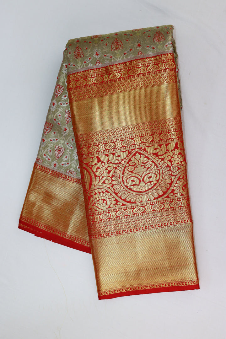 Enchanting Pista Green Kanjipuram Saree