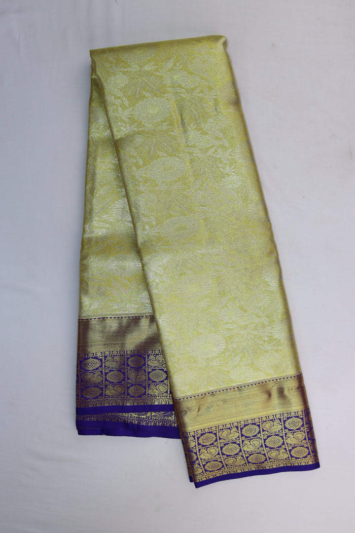 Elegant Lemon Yellow Kanjipuram Saree