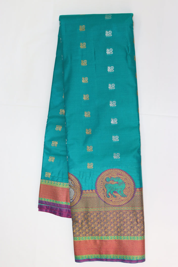 Trendy Blue Kanjipuram Saree