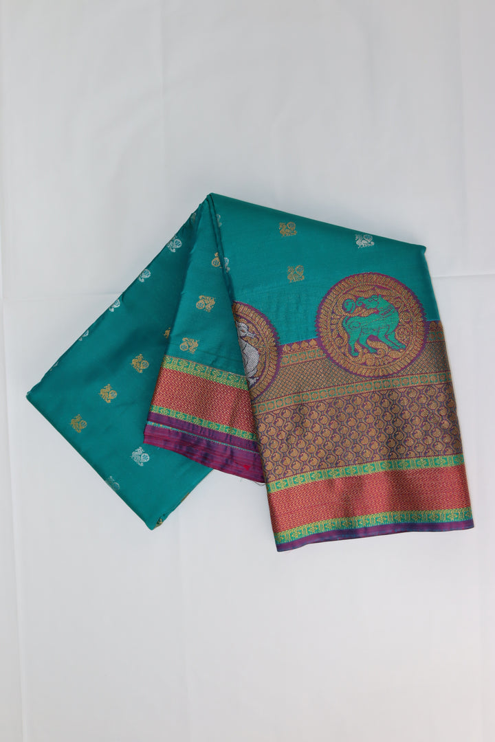 Trendy Blue Kanjipuram Saree