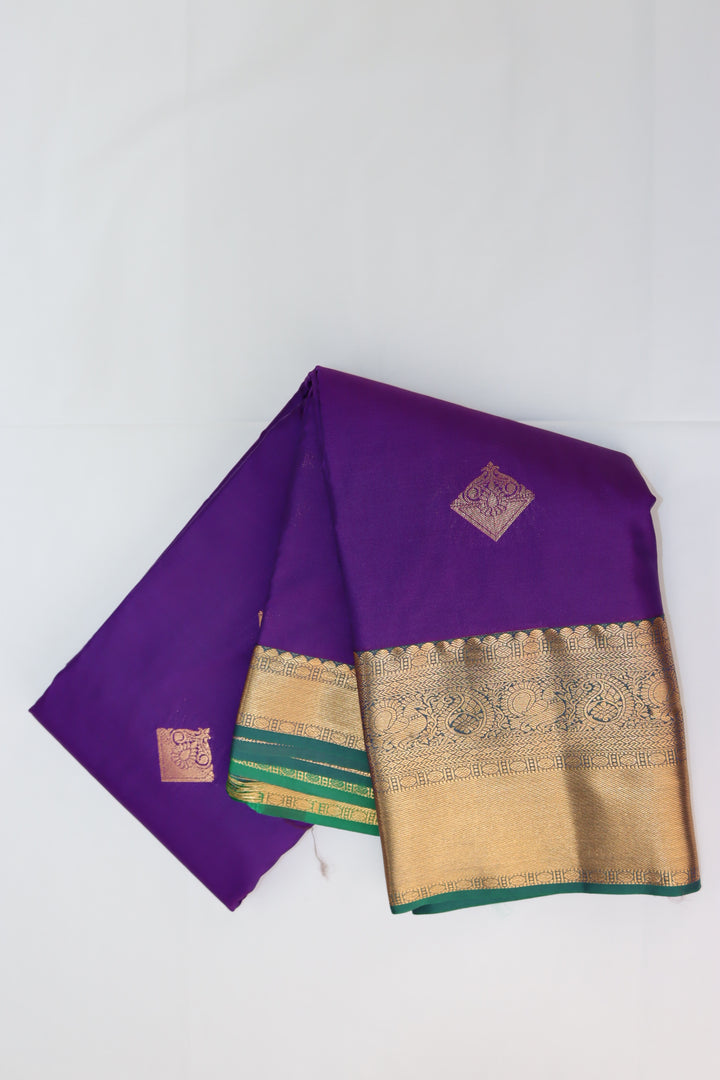 Stunning Purple Kanjipuram Saree