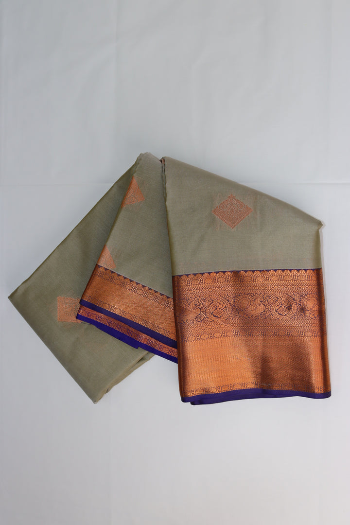 Stunning Cement Kanjipuram Saree