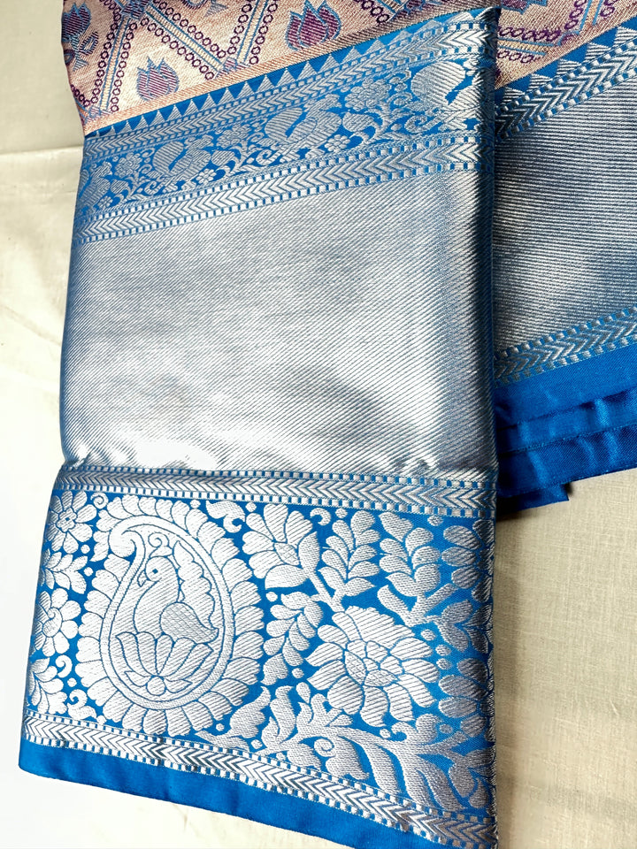 Classy Blue Kanjipuram Silk Saree