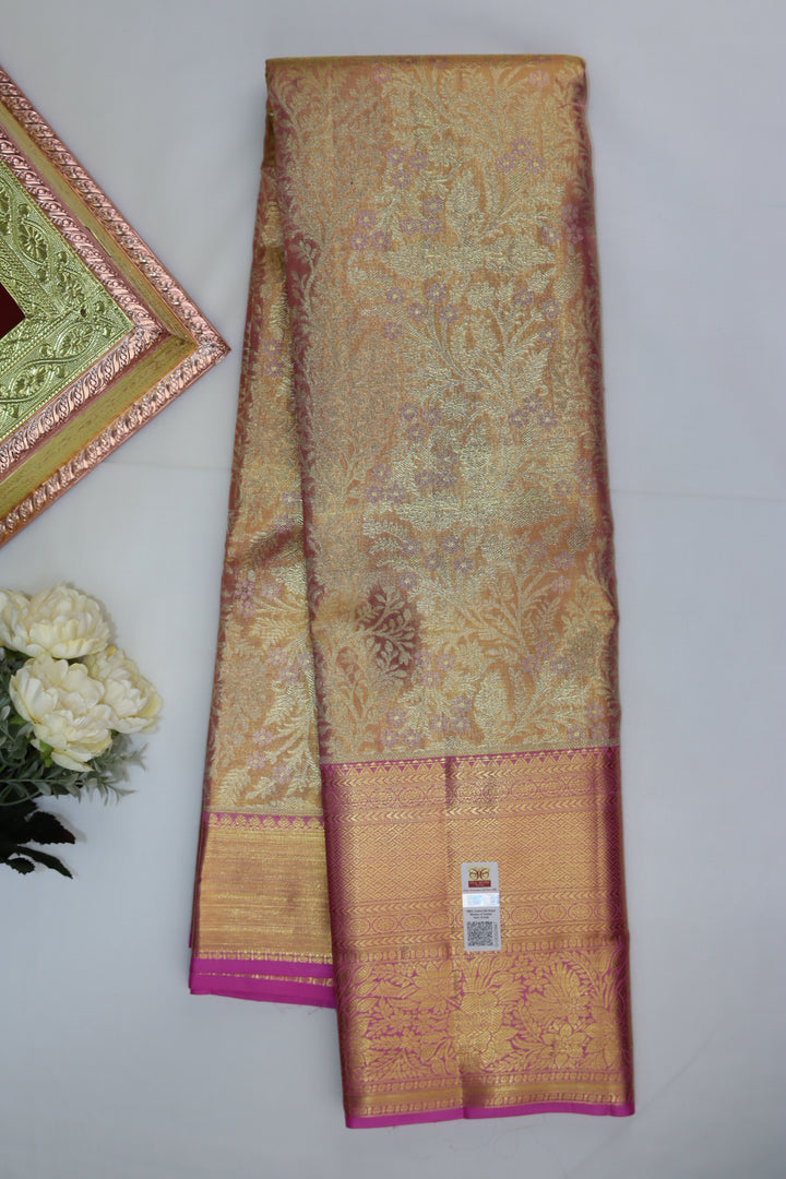 Exotic Pastel Pink Pure Kanjipuram Saree