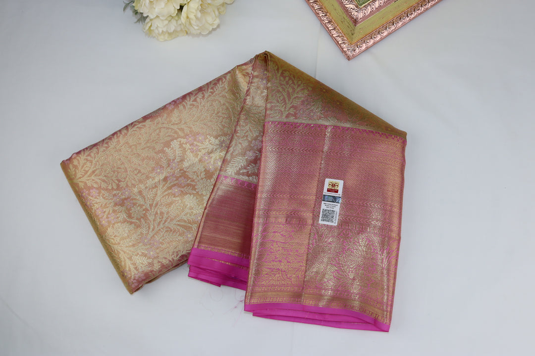 Exotic Pastel Pink Pure Kanjipuram Saree