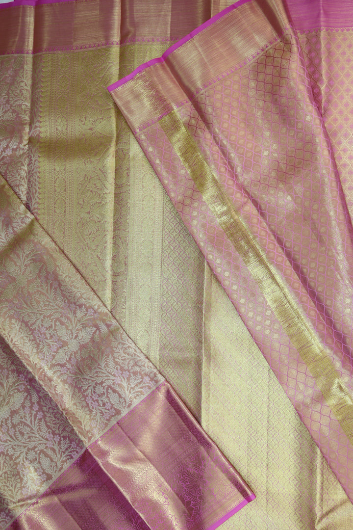 Exotic Pastel Pink Pure Kanjipuram Saree