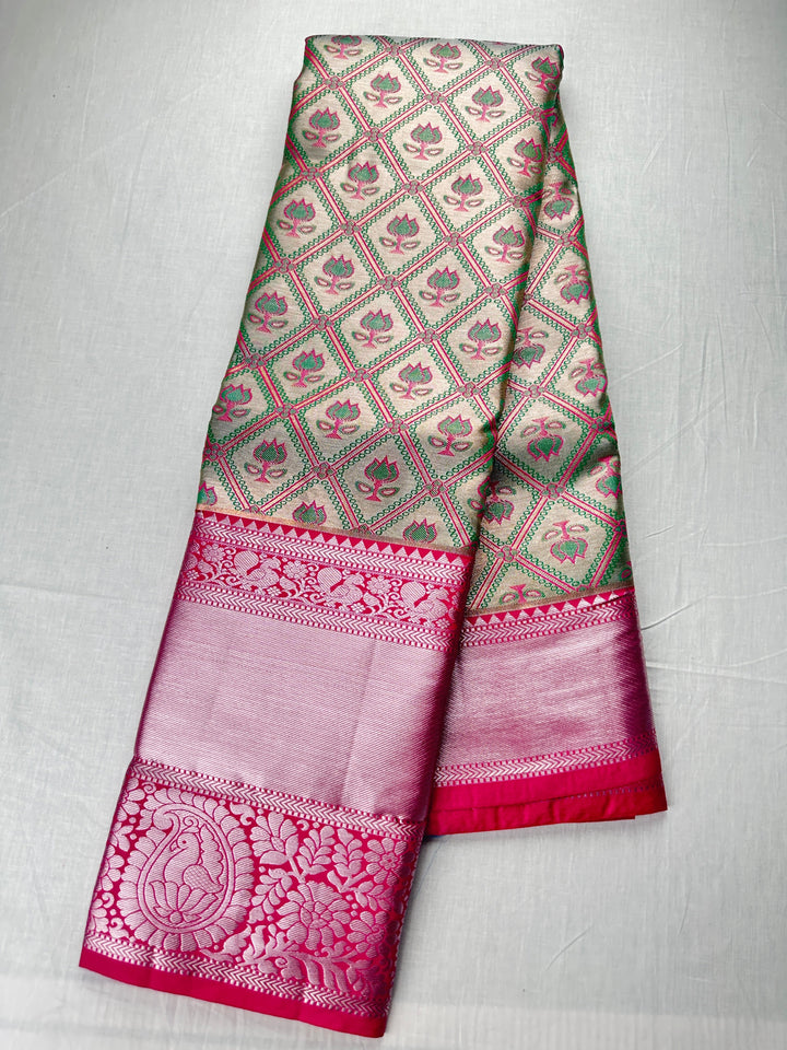 Beautiful Multi-color Kanjipuram Silk Saree