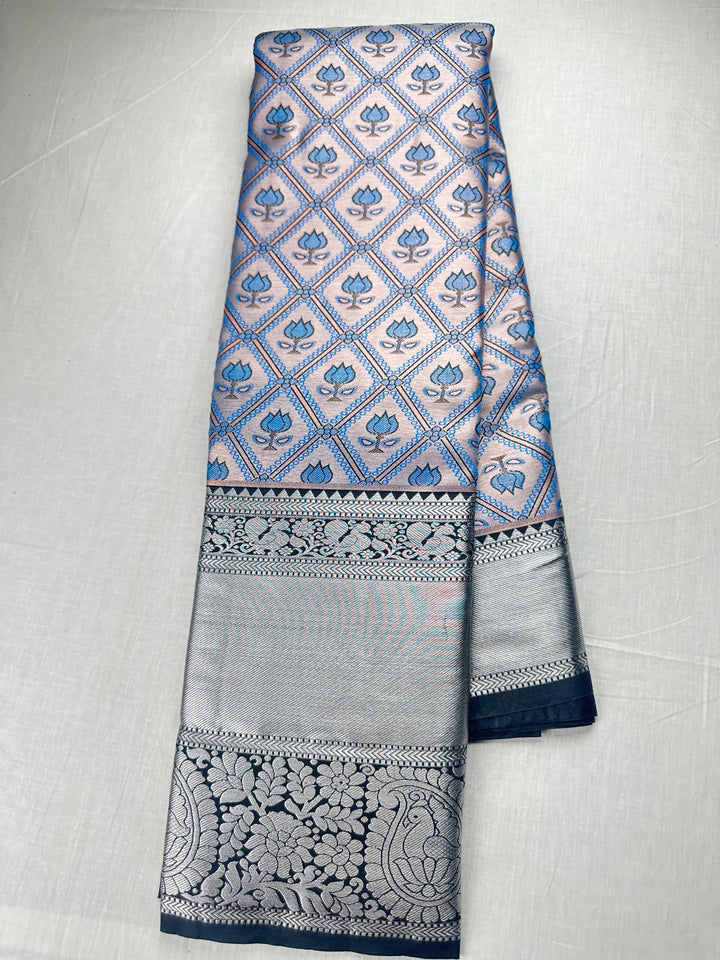 Graceful Blue Kanjipuram Silk Saree