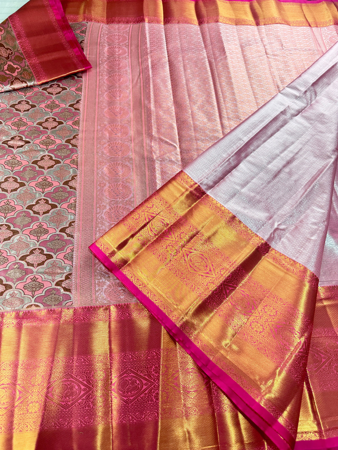 Exotic Pink Kanjipuram Silk Saree