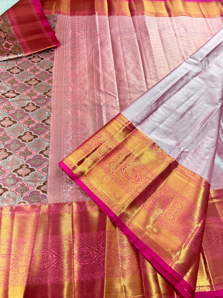 Exotic Pink Kanjipuram Silk Saree