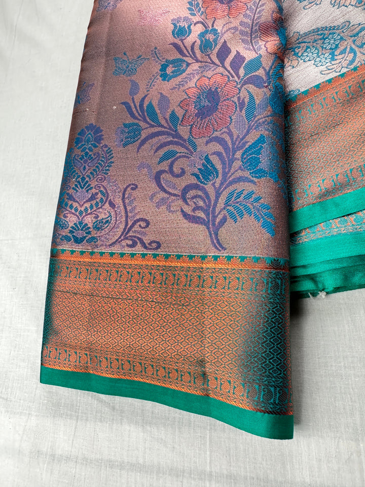 Graceful Sky Blue Kanjipuram Silk Saree