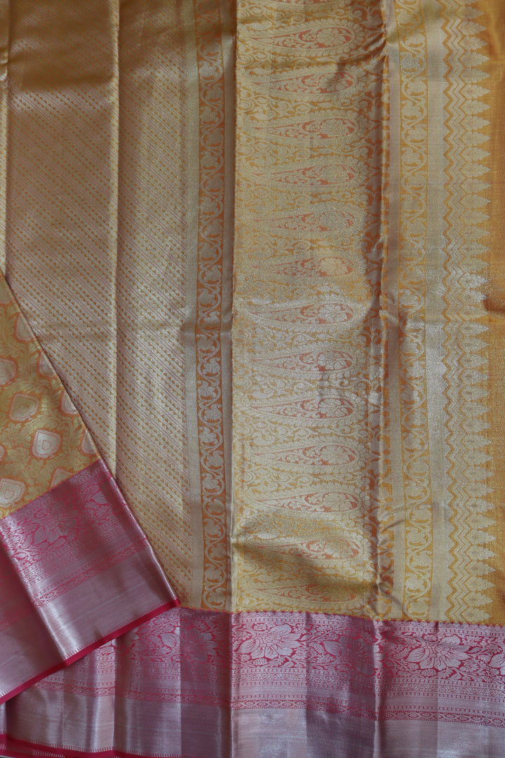 Graceful Yellow Kanjipuram Saree