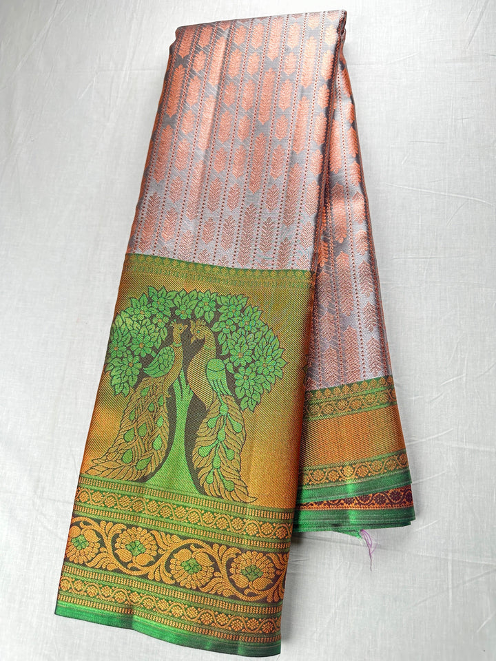 Classy Grey Kanjipuram Silk Saree