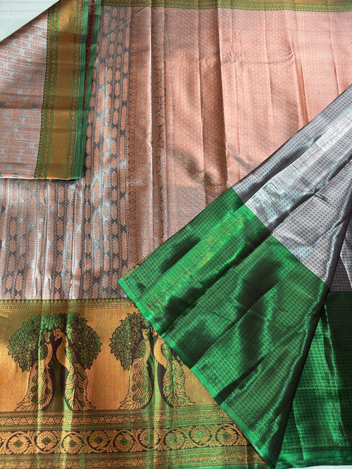 Classy Grey Kanjipuram Silk Saree