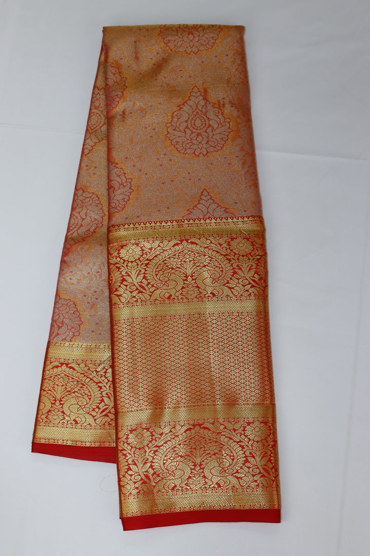 Enchanting Orange Kanjipuram Saree