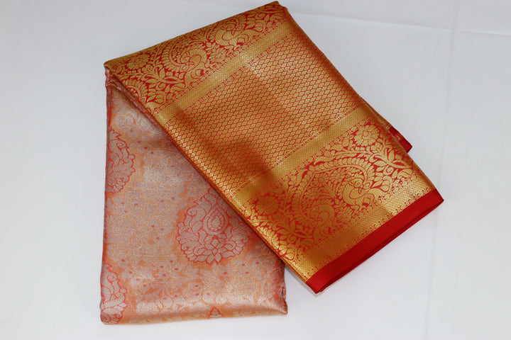 Enchanting Orange Kanjipuram Saree