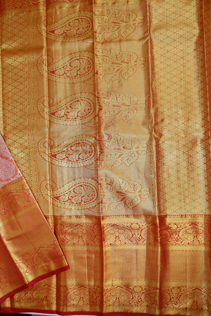 Enchanting Orange Kanjipuram Saree