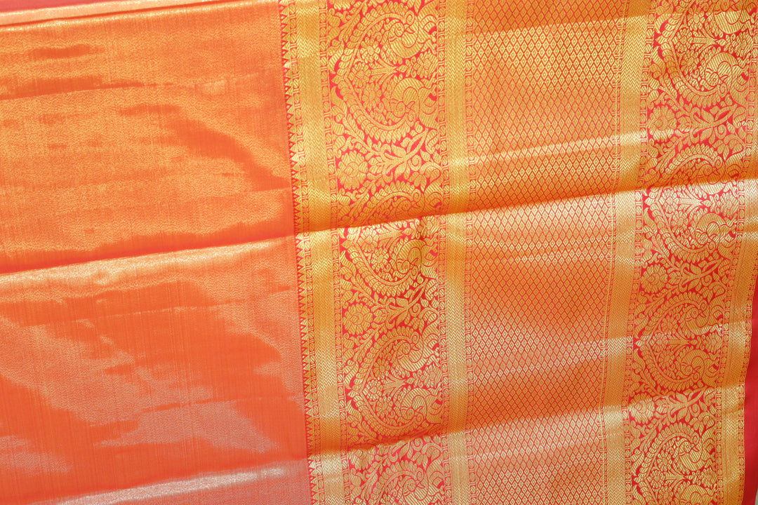 Enchanting Orange Kanjipuram Saree