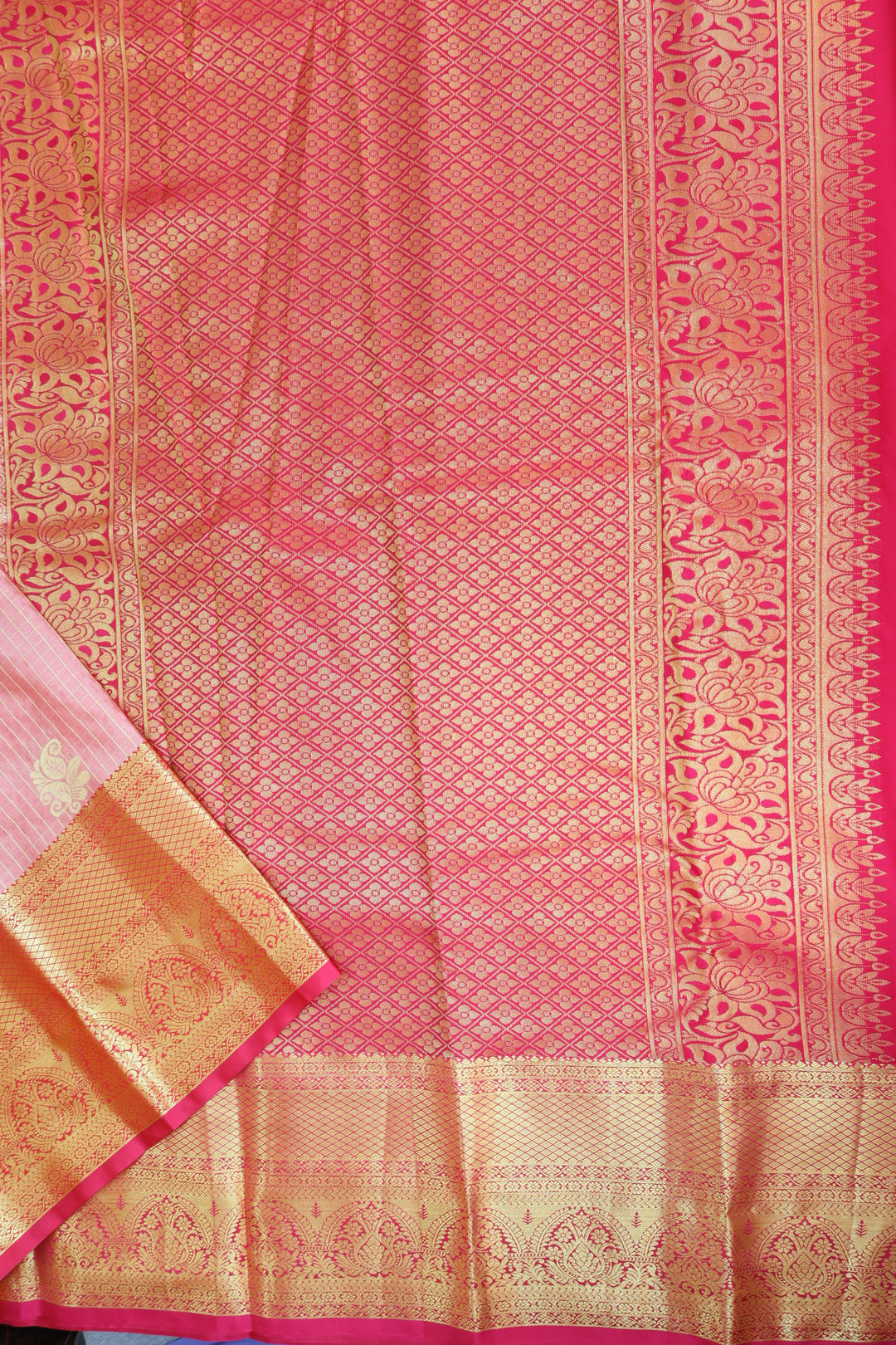 Stunning Peach Kanjipuram Saree