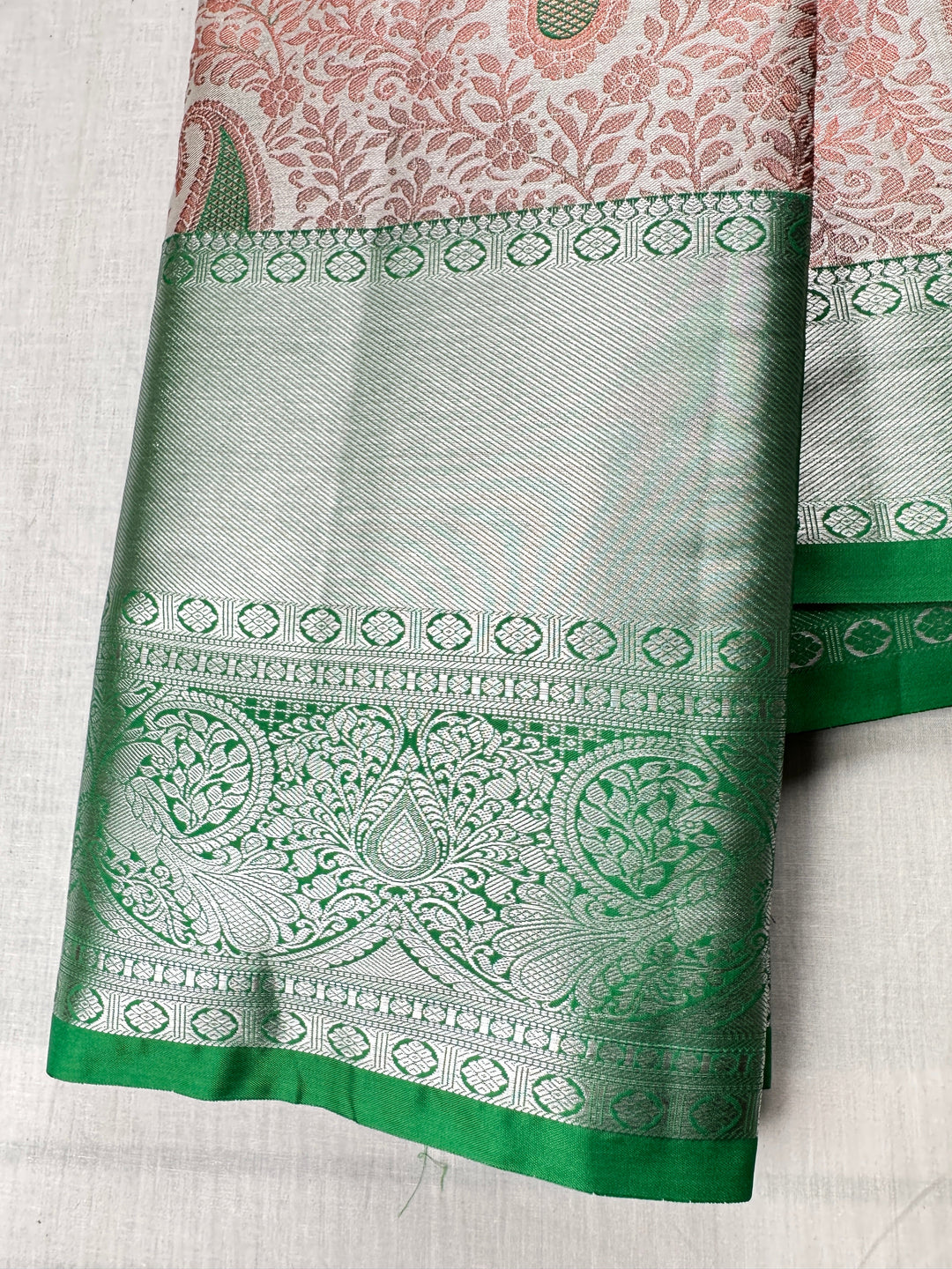 Rich Green with Copper Kanjipuram Silk Saree