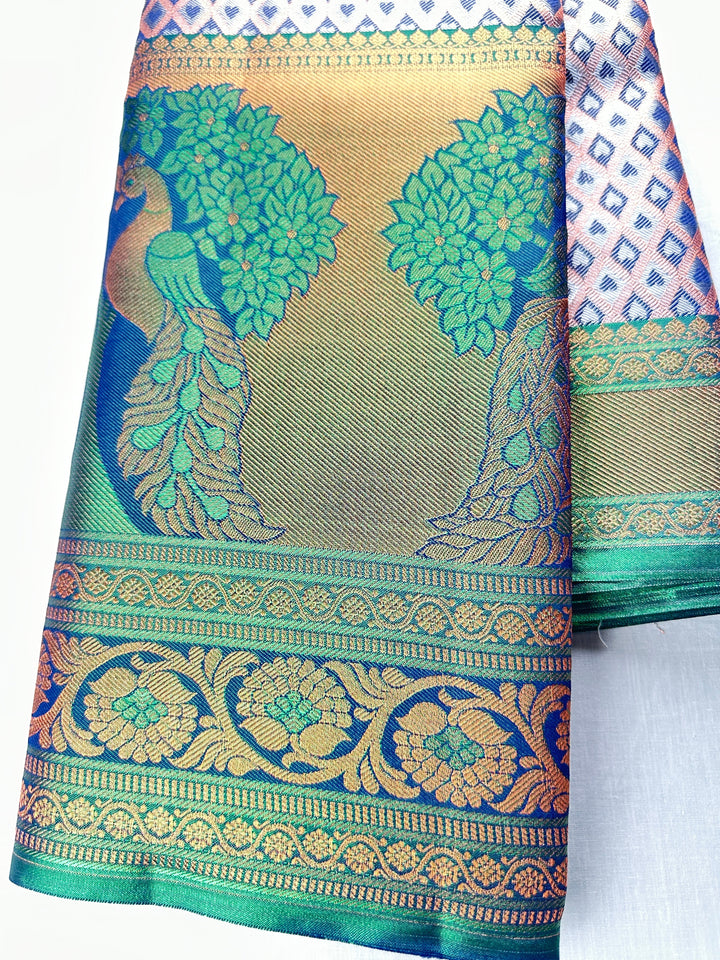 Trendy Multi-color Kanjipuram Silk Saree