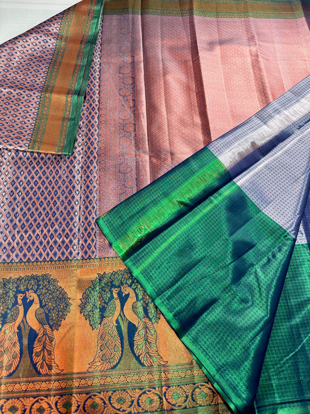 Trendy Multi-color Kanjipuram Silk Saree