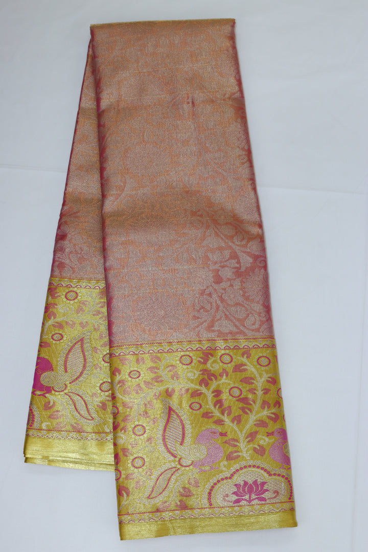 Graceful Peach Kanjipuram Saree