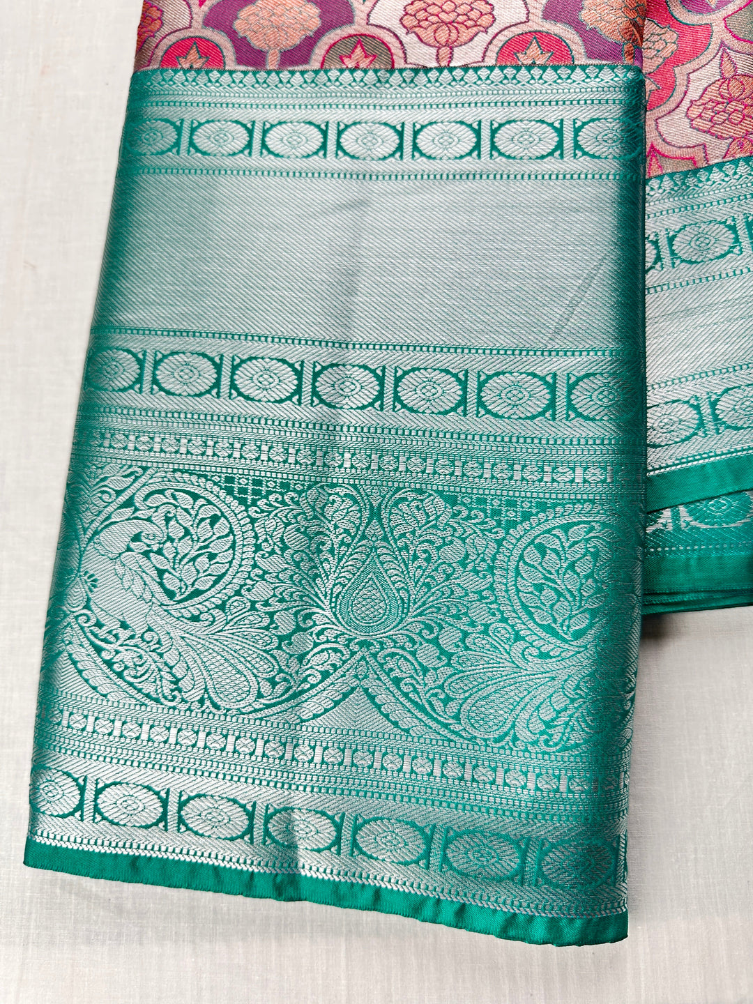 Trendy Multi-color Kanjipuram Silk Saree