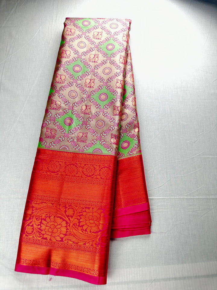 Rich Multi-color Kanjipuram Silk Saree