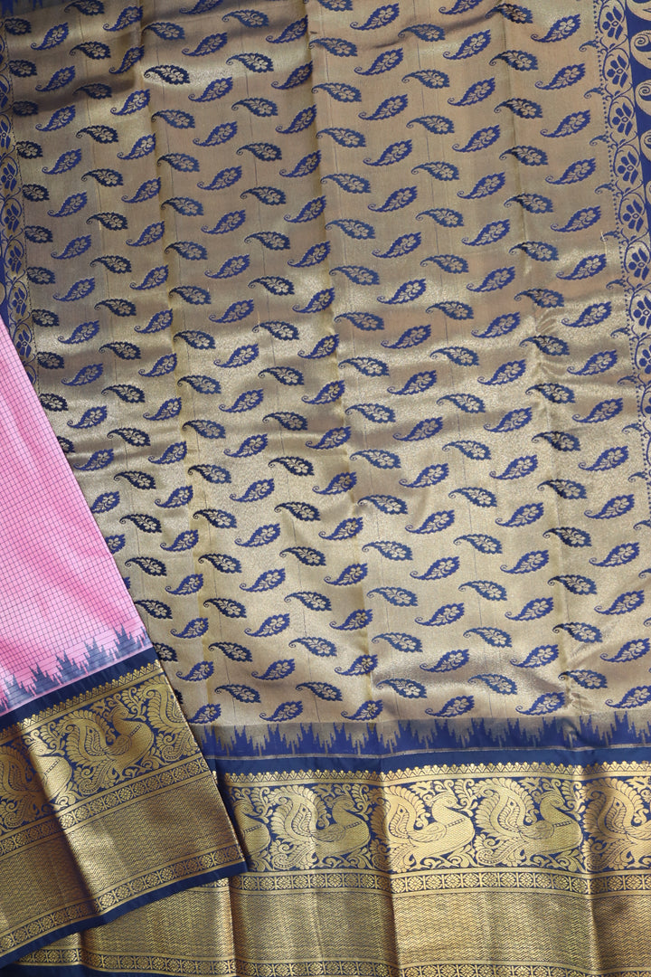 Radiant Peach Kanjipuram Saree