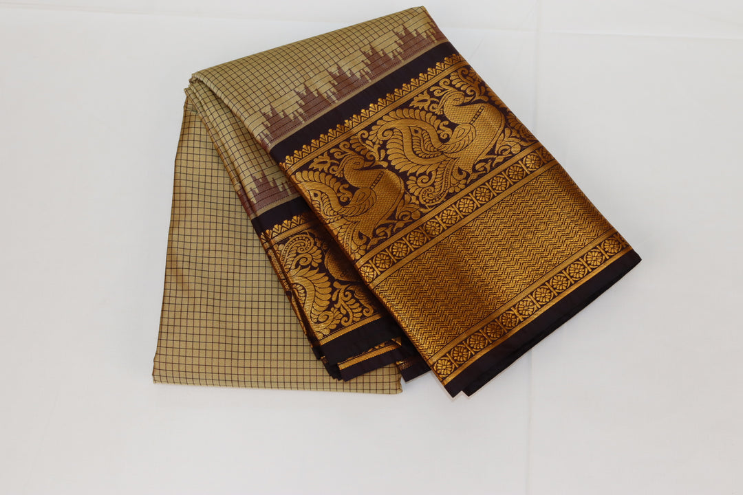 Elegant Rust Kanjipuram Saree