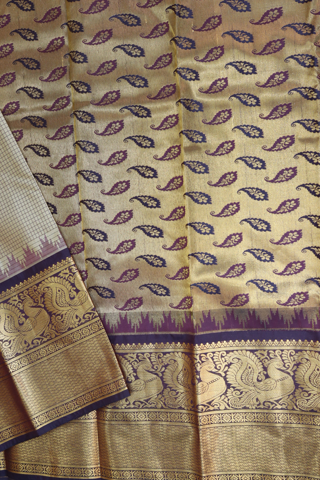 Elegant Rust Kanjipuram Saree