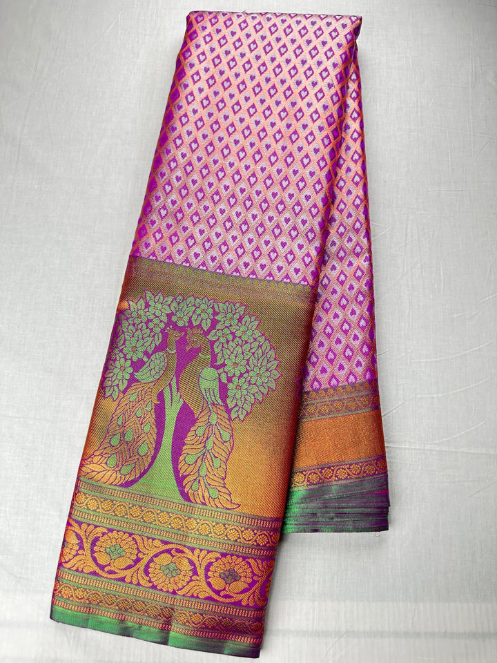 Elegant Pink Kanjipuram Saree