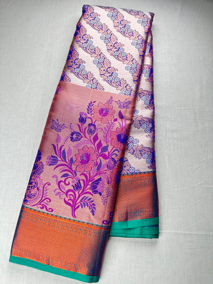 Elegant Multi-color Kanjipuram Silk Saree