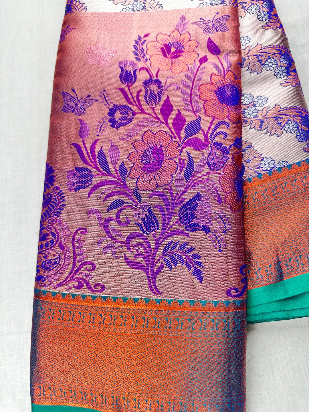 Elegant Multi-color Kanjipuram Silk Saree