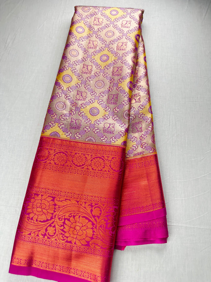 Elegant Multi-color Kanjipuram Silk Saree