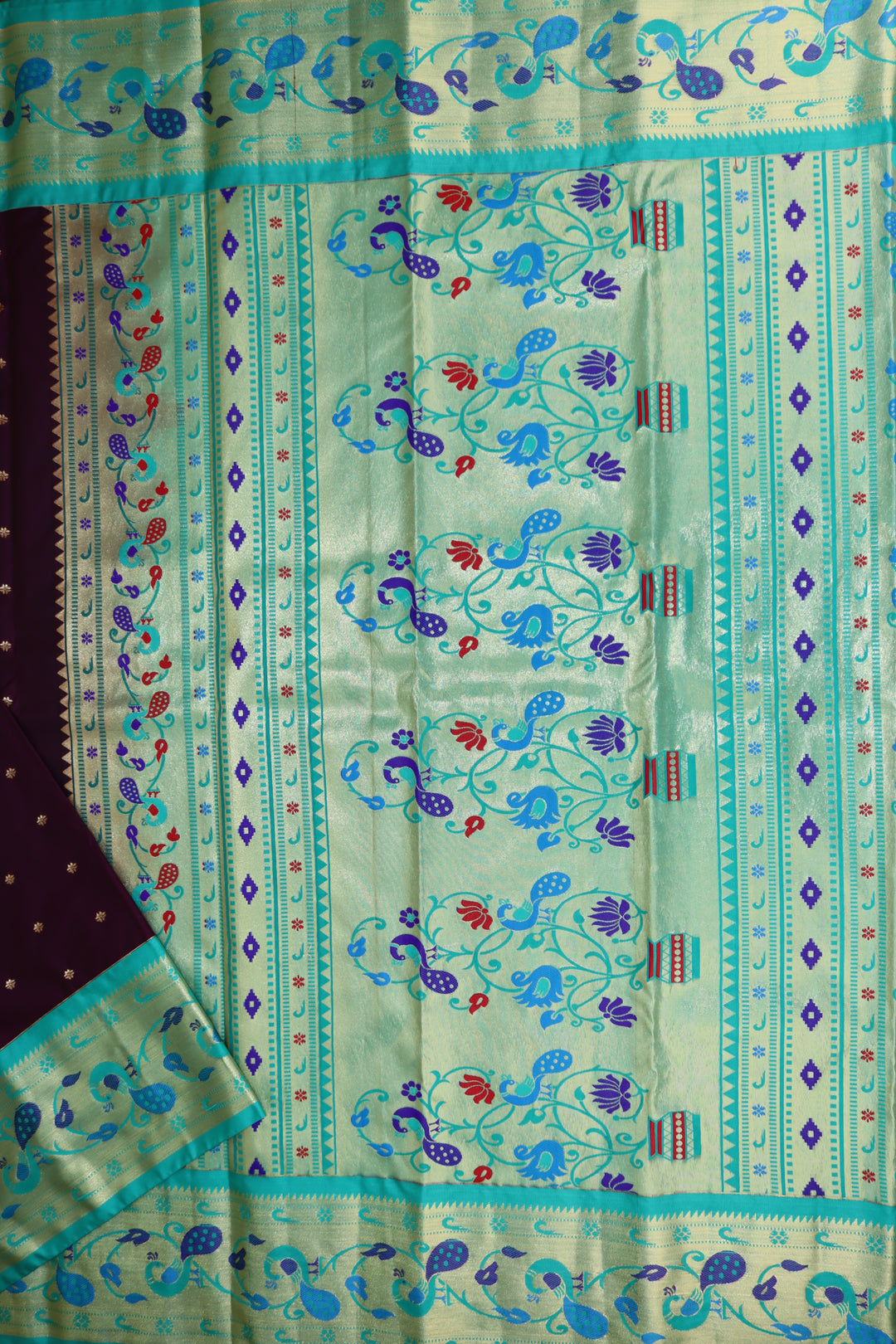 Traditional Grape Kanjipuram Saree