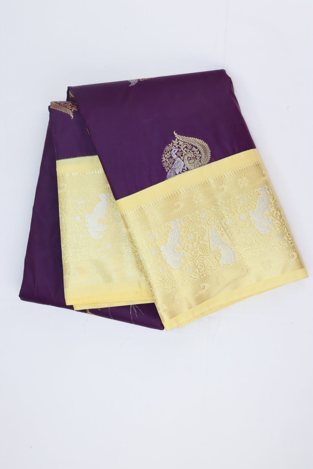 Traditional Dark Lavender Kanjipuram Saree