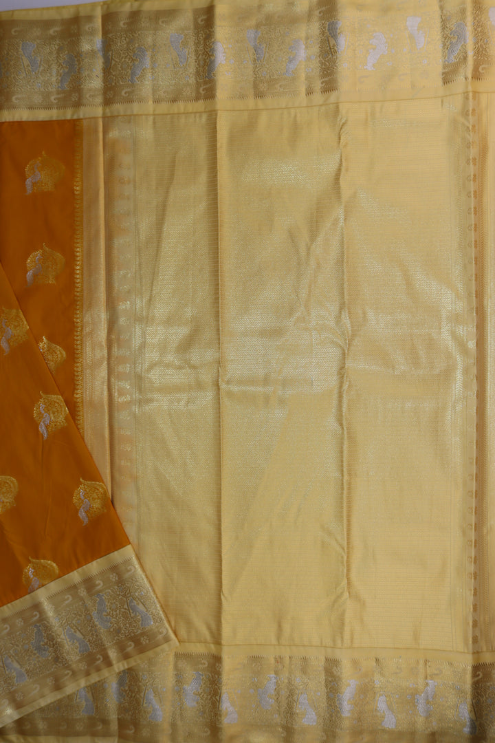 Amazing Pumpkin Orange Kanjipuram Saree