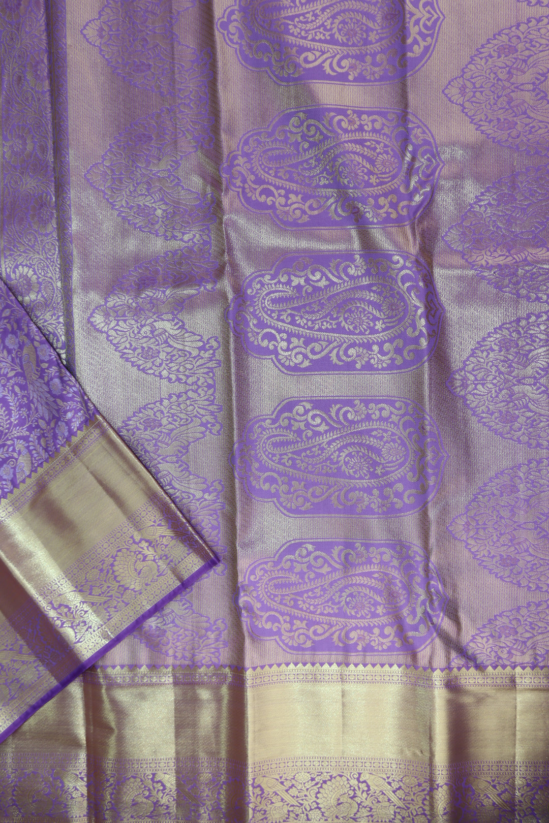 Stunning Lavender Kanjipuram Saree