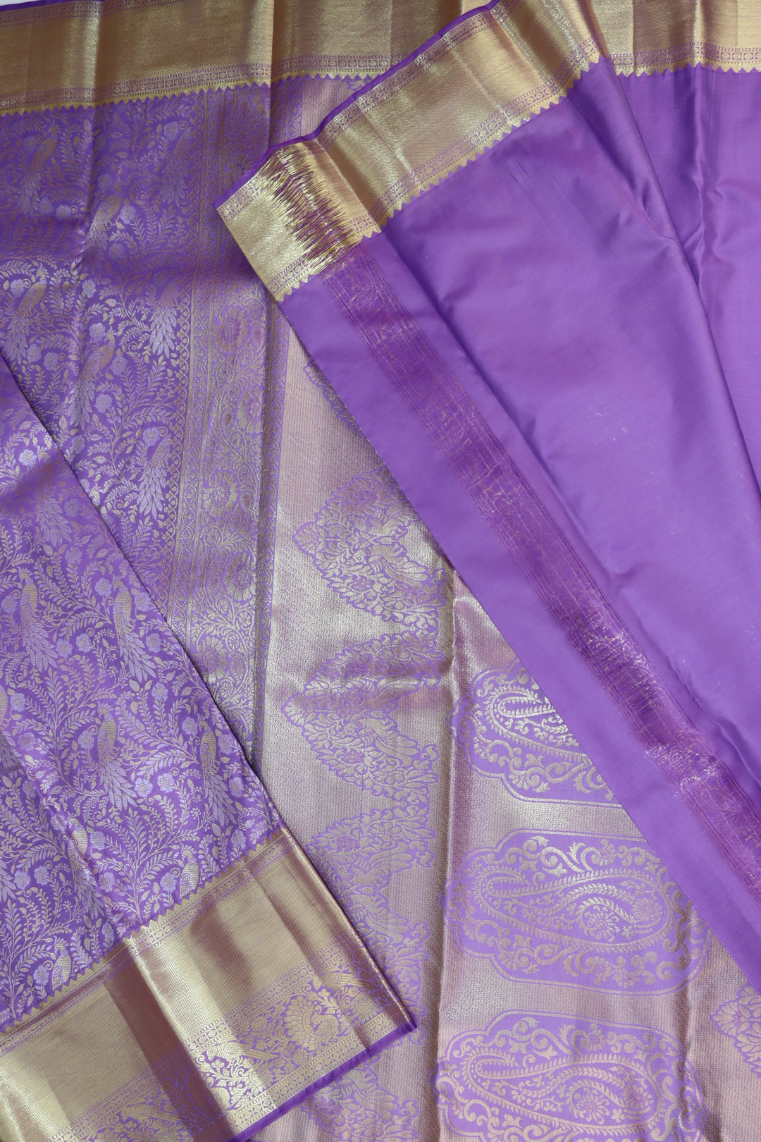 Stunning Lavender Kanjipuram Saree