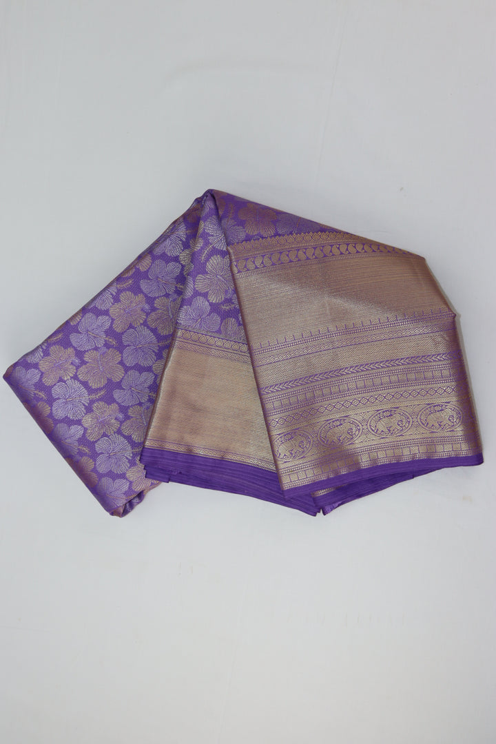 Stunning Lavender Kanjipuram Saree