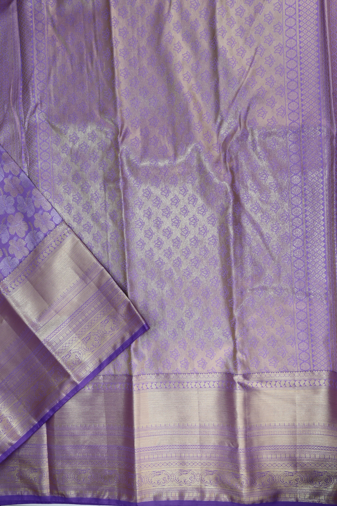 Stunning Lavender Kanjipuram Saree