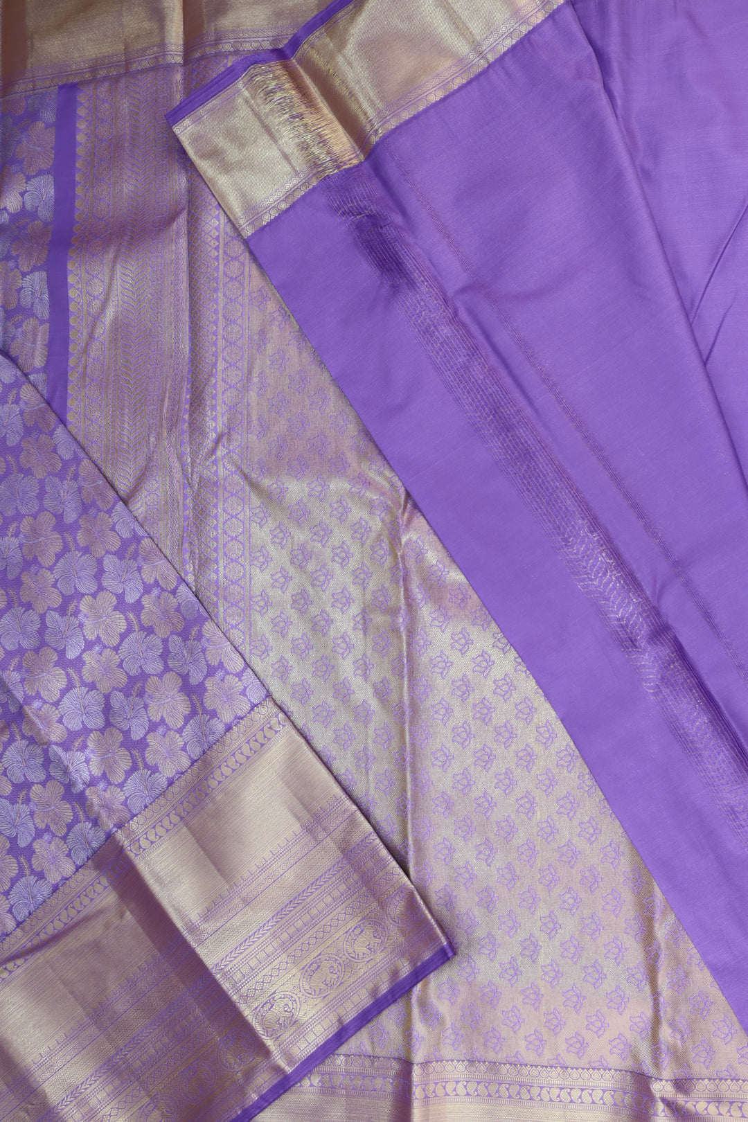 Stunning Lavender Kanjipuram Saree