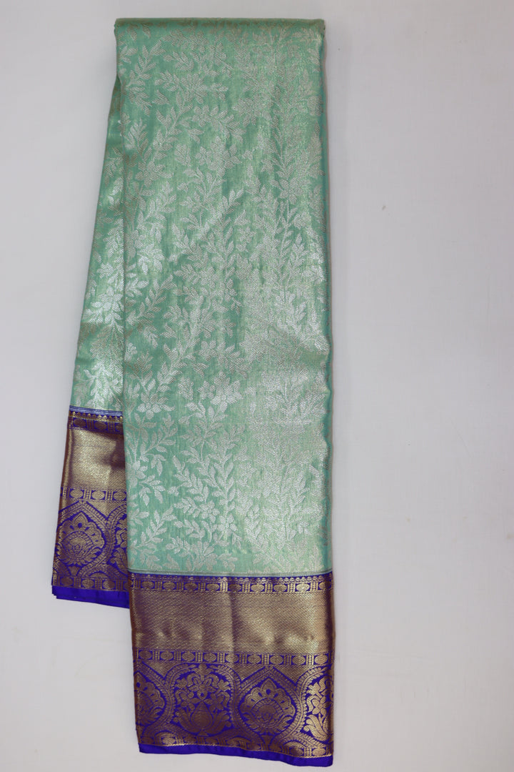 Classic Light Blue Kanjipuram Saree