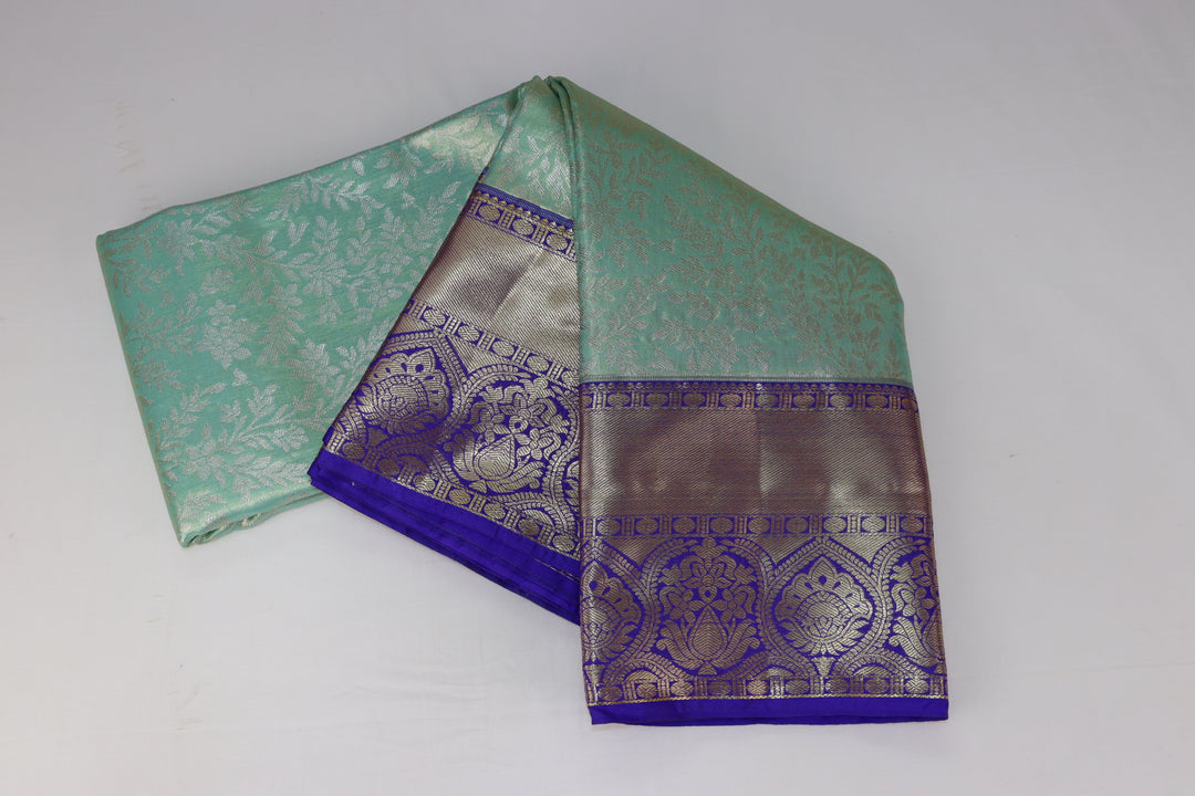 Classic Light Blue Kanjipuram Saree