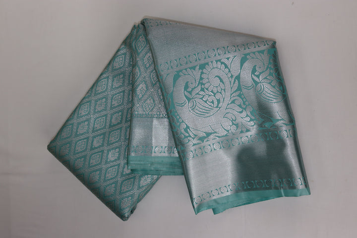 Beautiful Pastel Blue Kanjipuram Saree